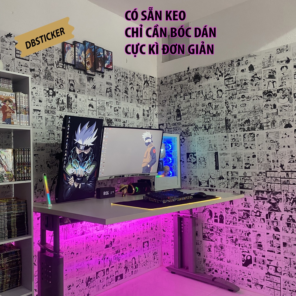 Tranh dán tường, poster dán tường Anime manga trang trí phòng, decor góc học tập làm việc
