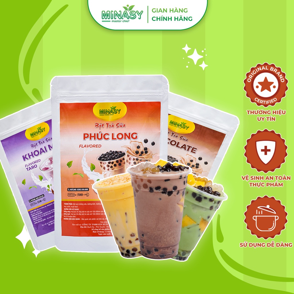 Bột trà sữa tự pha uống liền béo vị sữa đậm vị trà – MINASY