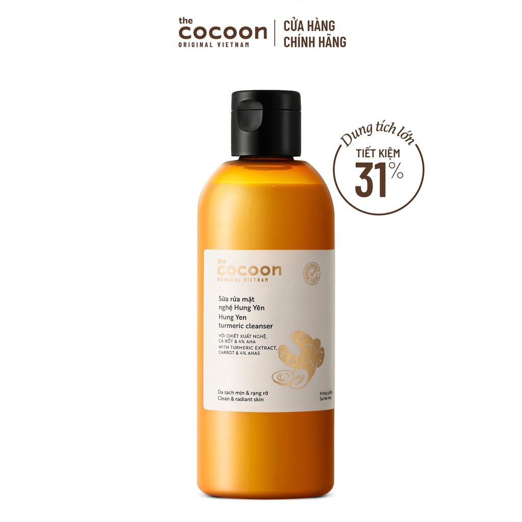 Ảnh Bigsize - Sữa rửa mặt nghệ Hưng Yên Cocoon giúp da sạch mịn và rạng rỡ 310ml 1