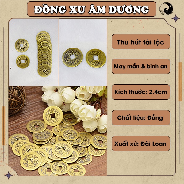 Combo 2 Đồng Tiền Xu Âm Dương xin đài, gieo quẻ, thu hút tài lộc may mắn