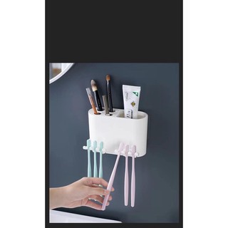 Kệ bàn chải đánh răng dán tường hình cá voi , Giá để bàn chải  kèm 2 cốc 0865