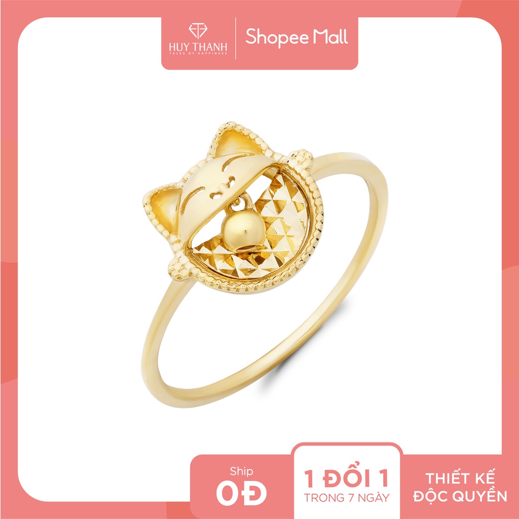 Nhẫn nữ vàng tây 14k Mèo Đại Cát NLF469 Huy Thanh Jewelry