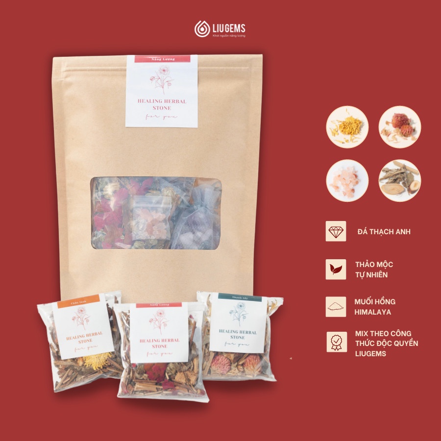 Thảo Mộc Xông Mặt, Ngâm Chân Thư Giãn Liugems Đá Thiên Nhiên 130g PK07