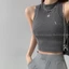 THEKIM Áo ba lỗ trơn croptop , áo 3 lỗ sát nách viền bo nách cổ ôm body A123