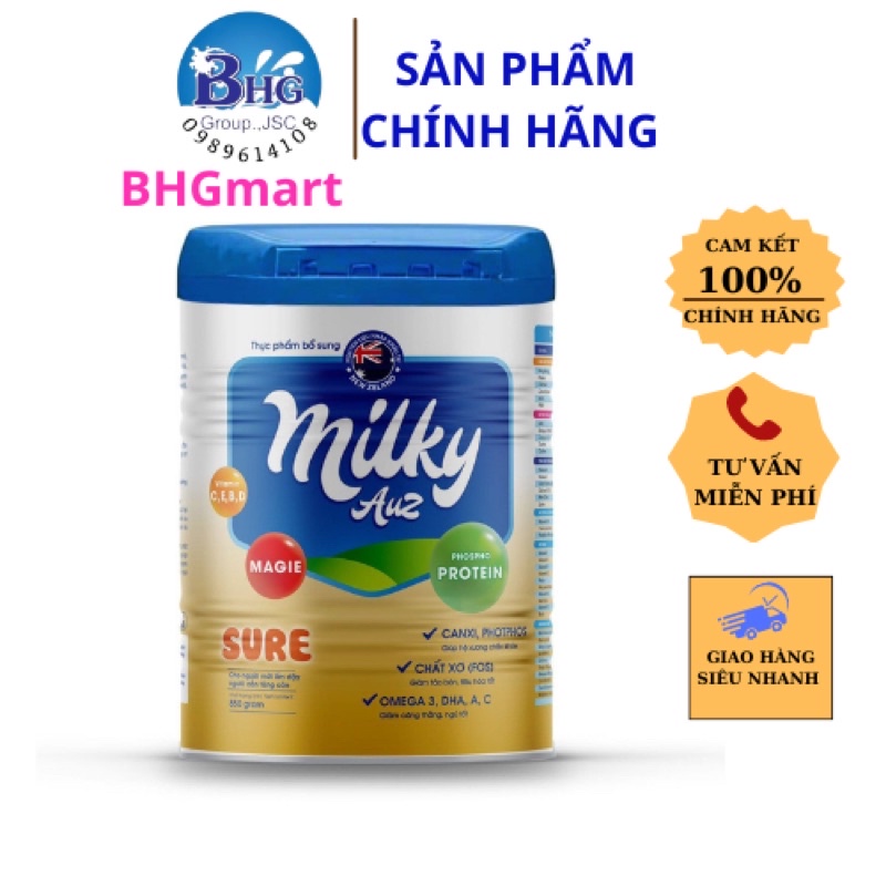 Sữa Bột Milky Auz Sure 850g Dinh Dưỡng Dành Cho Người Phục Hồi Thể 