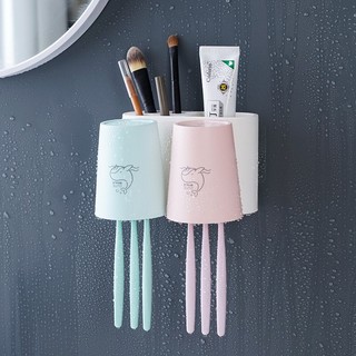 Kệ bàn chải đánh răng dán tường hình cá voi , Giá để bàn chải  kèm 2 cốc 0865