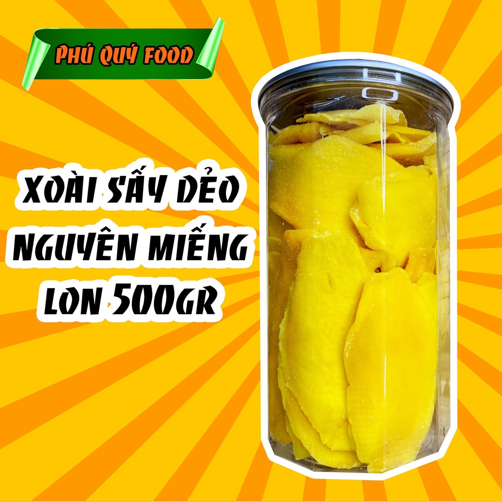 Mứt xoài sấy dẻo - Lon 500g - Phú Quý Food (CÓ BÁN SỈ SLL)