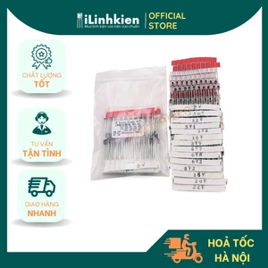 Diode zener 1W 3.3V - 24V combo các loại thông dụng nhất mỗi loại 10 con.