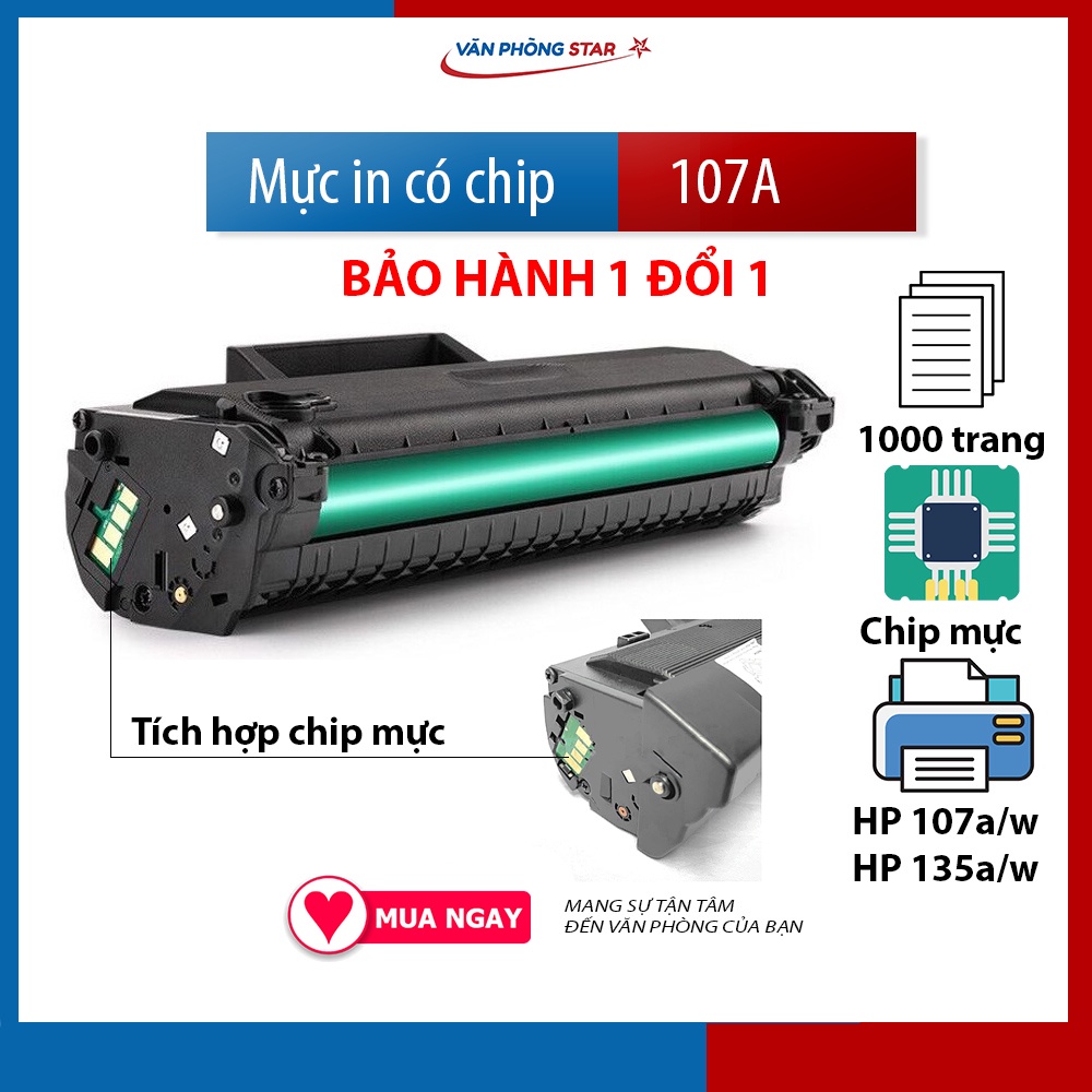 Hộp mực in HP 107A (có chip) dùng cho máy in HP 107W / HP 107A/ HP 135A ...