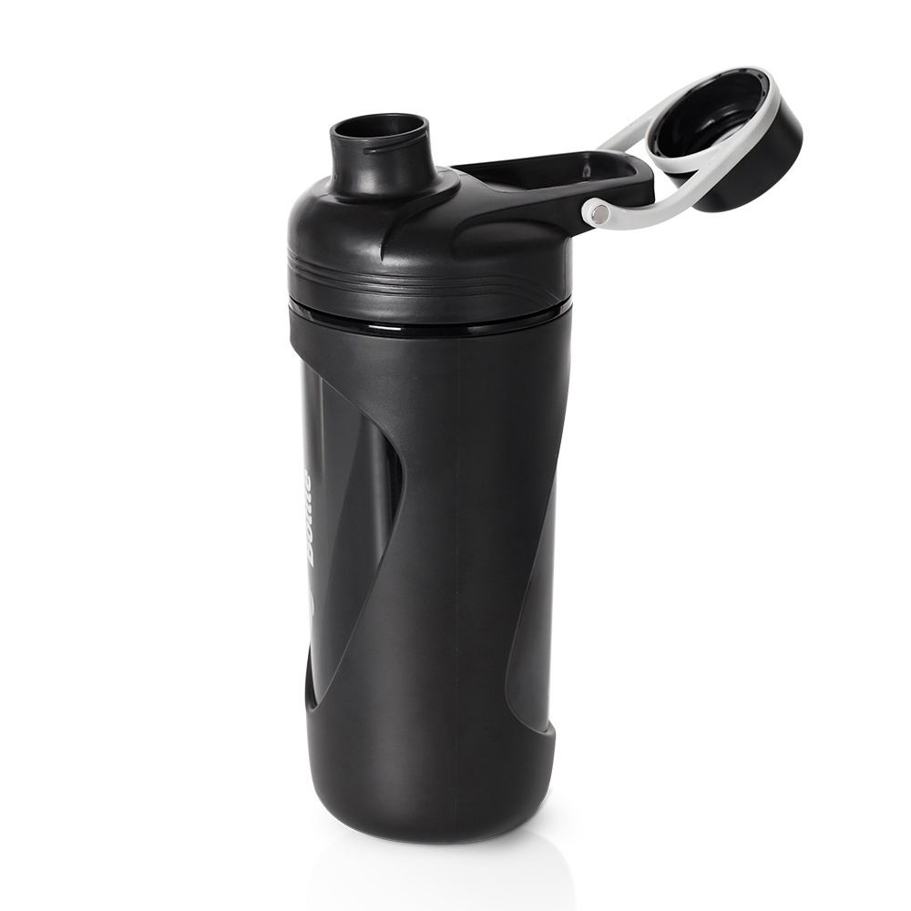 Bình lắc Balance Shake it Locknlock HAP949 màu đen, có vạch chia dung tích và quai xách - K-MALL