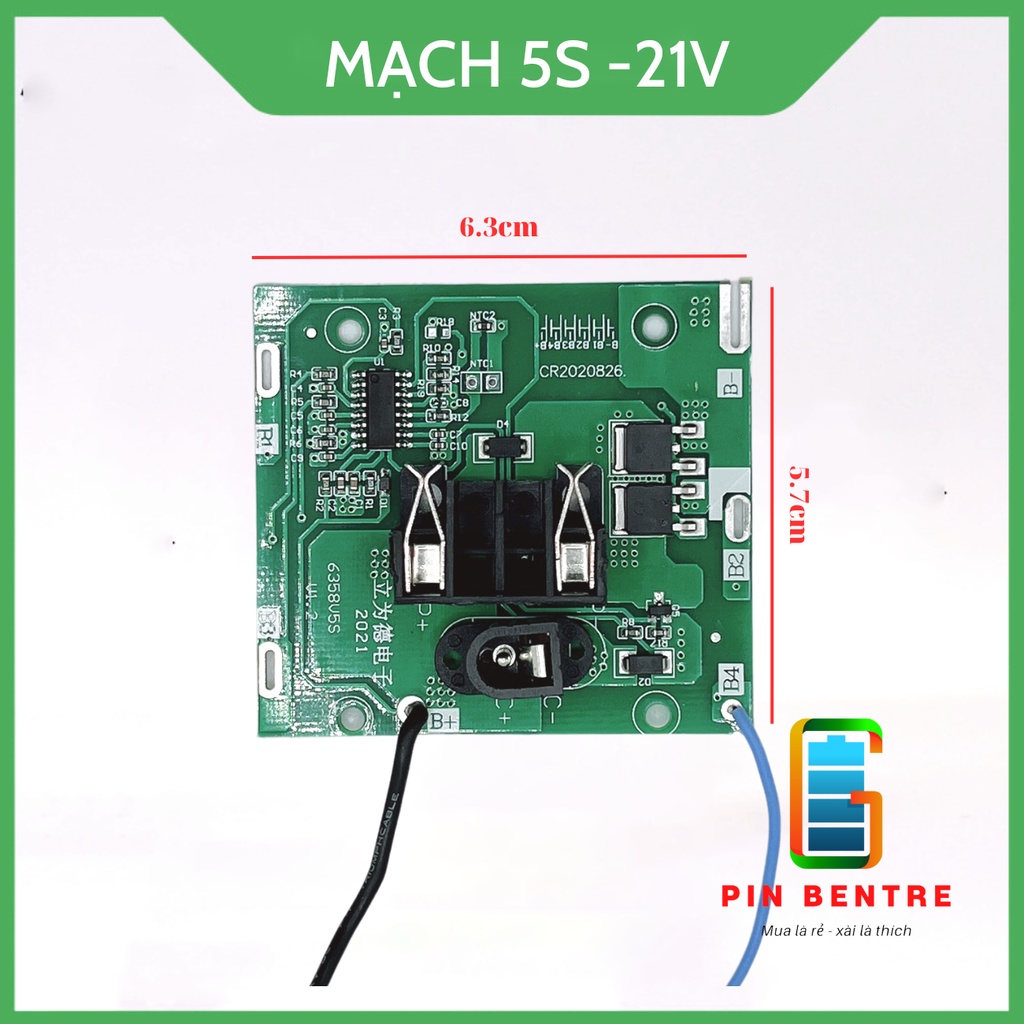Mạch pin 5S 21V dành cho máy TQ chân sạc Adapter đứng (18mm) | Shopee ...