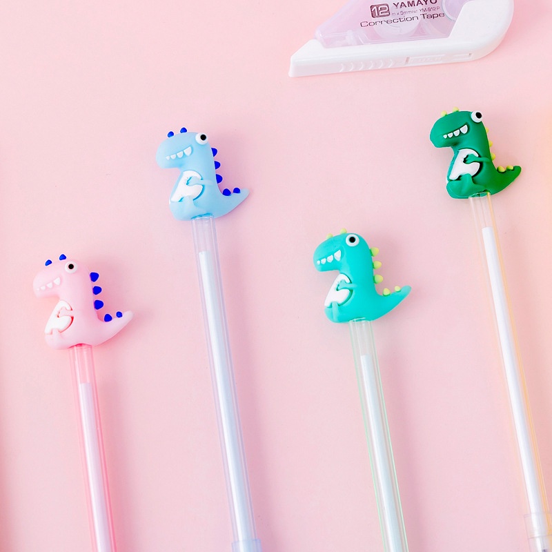 3 Bút Nước Gel Đen Khủng Long Ngồi Trong Suốt