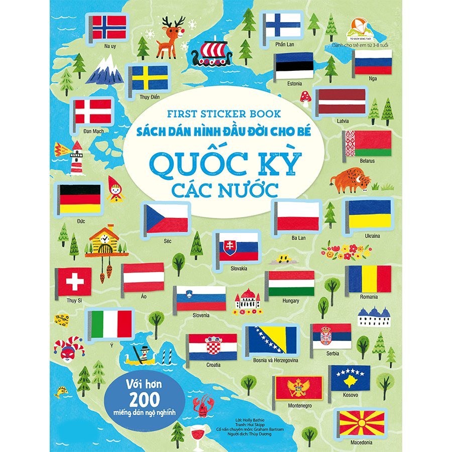 SÁCH - First sticker book - Sách dán hình đầu đời cho bé - Quốc kỳ các nước