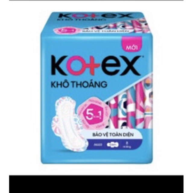 (mẫu mới )combo 8 gói Băng vệ sinh Kotex Maxi có cánh gói 8 miếng x 23cm