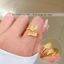 Nhẫn nữ bằng chất liệu titan không gỉ mặt hồ ly thời trang sang trọng quyến rũ mẫu mới nhất 2023