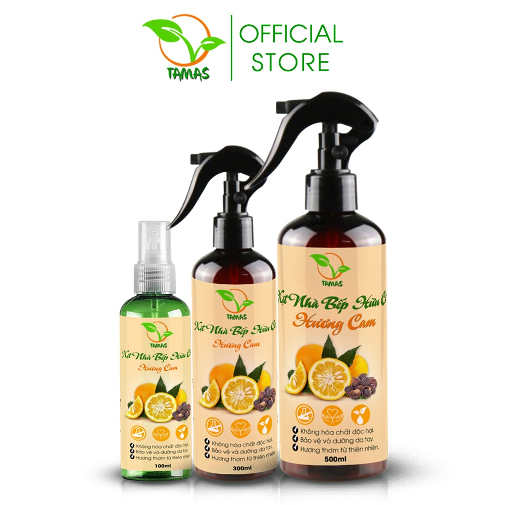 Ảnh Nước lau bếp - Xịt bếp đa năng hữu cơ bồ hòn hương cam TAMAS chai 300ml-500ml giúp làm sạch, khử mùi, khử khuẩn nhà bếp. 1