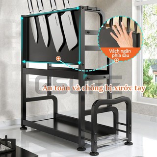 Gslife Kệ Đựng Gia Vị Nhà Bếp Đặt Bàn Sơn Tĩnh Điện Chống Rỉ Nhập Khẩu Cao Cấp,Tặng Kèm Khay Để Thớt