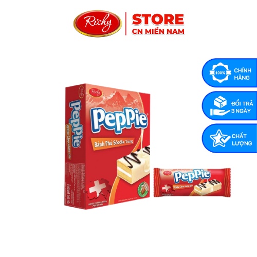 VỊ MỚI | MUA 3 TẶNG 1] Tổng 4 gói Bánh phủ socola Peppie Richy vị Vani loại khay 360g