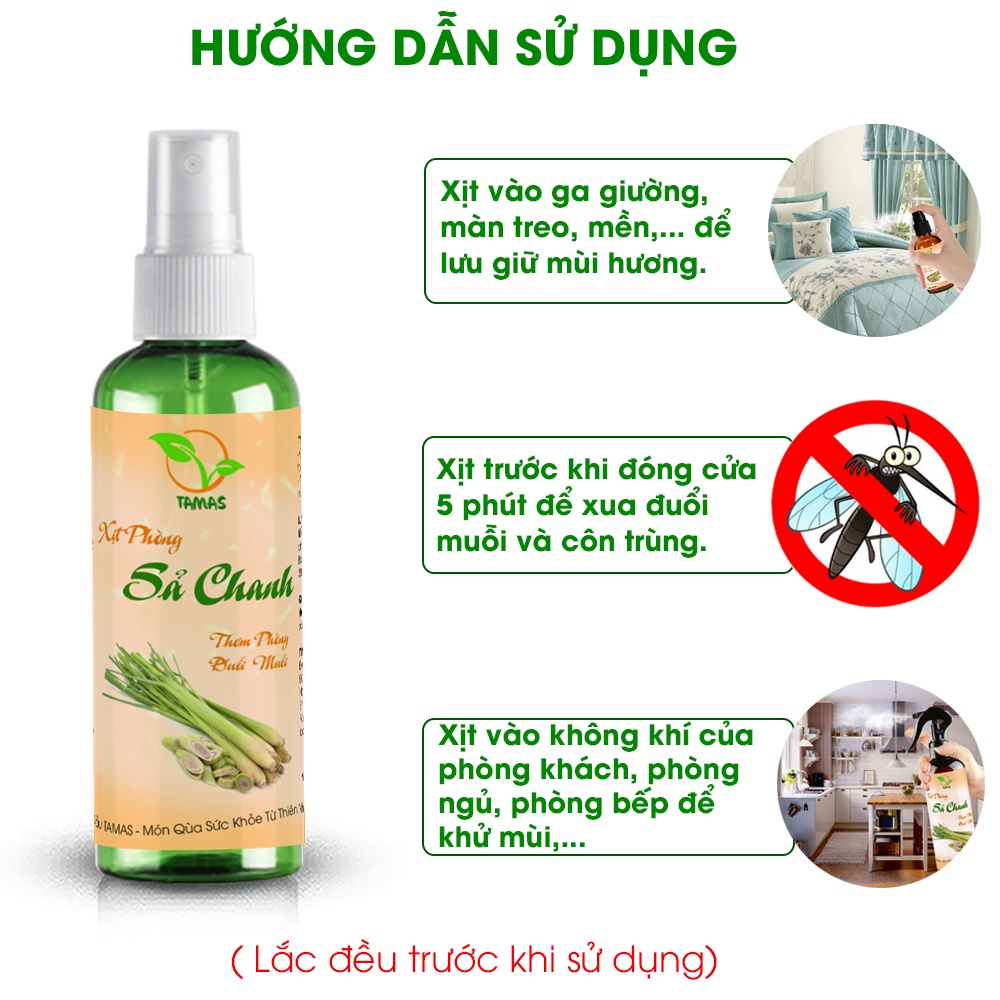Ảnh Xịt phòng Sả chanh chai 100ml, xịt làm thơm phòng, thư giãn,...chiết xuất từ tinh dầu thiên nhiên, an toàn cho sức khỏe. 3