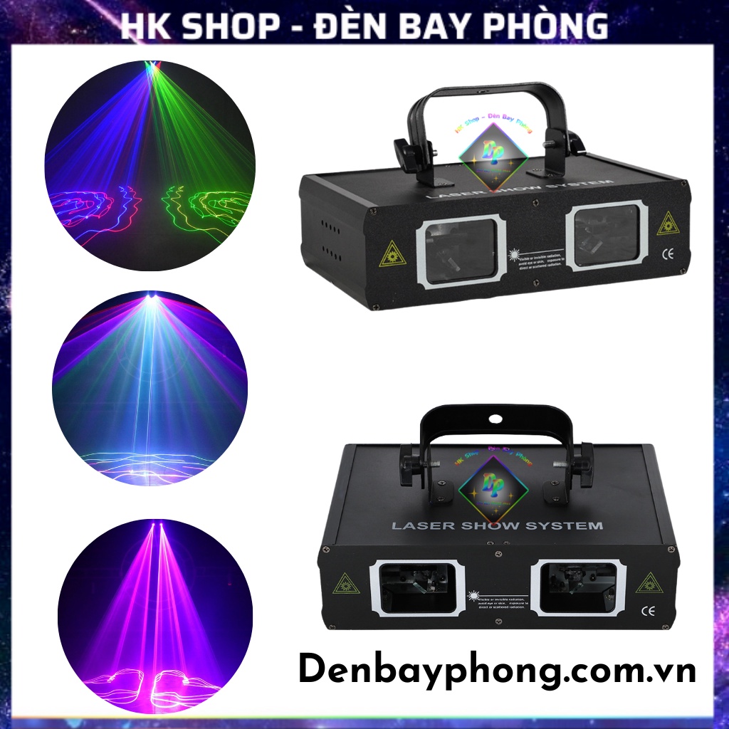 Đèn Chiếu Quét tia 2 cửa 7 màu  LED RGB Dùng cho quán bar , pub , karaoke