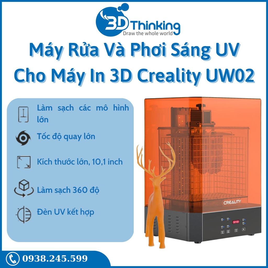 Máy Rửa Và Phơi Sáng UV Cho Máy In 3D Creality UW02