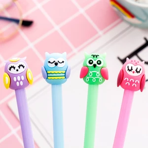 3 Bút Nước Gel Đen Cú Xinh Nhiều Màu - Thỏ Hồng VPP