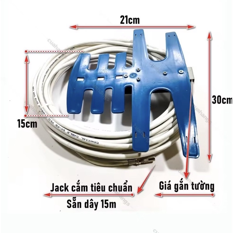 Bộ Dàn ăng ten TiVi ngoài trời. Thu sóng tốt, gồm dàn ăng ten, dây ...