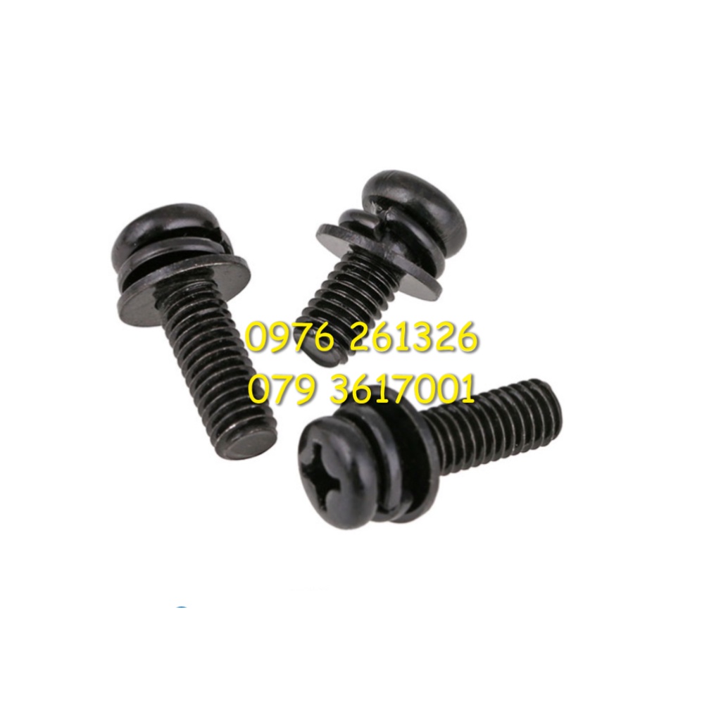 BULONG LIỀN PHẲNG VÊNH XI ĐEN _ BULONG 3 TỔ HỢP XI ĐEN _ BỊCH 5O CON ...