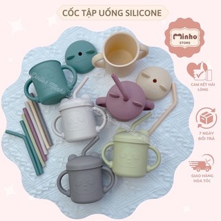 Cốc tập uống 3 giai đoạn silicone cho bé ăn dặm