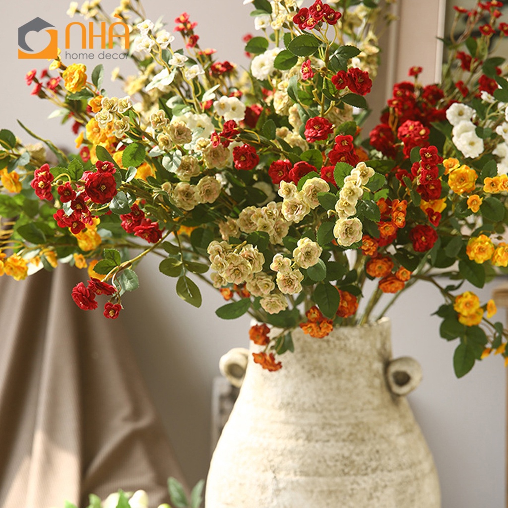 Hoa Hồng Bi Hoa Giả Trang Trí Nhà Cửa Bắc Âu