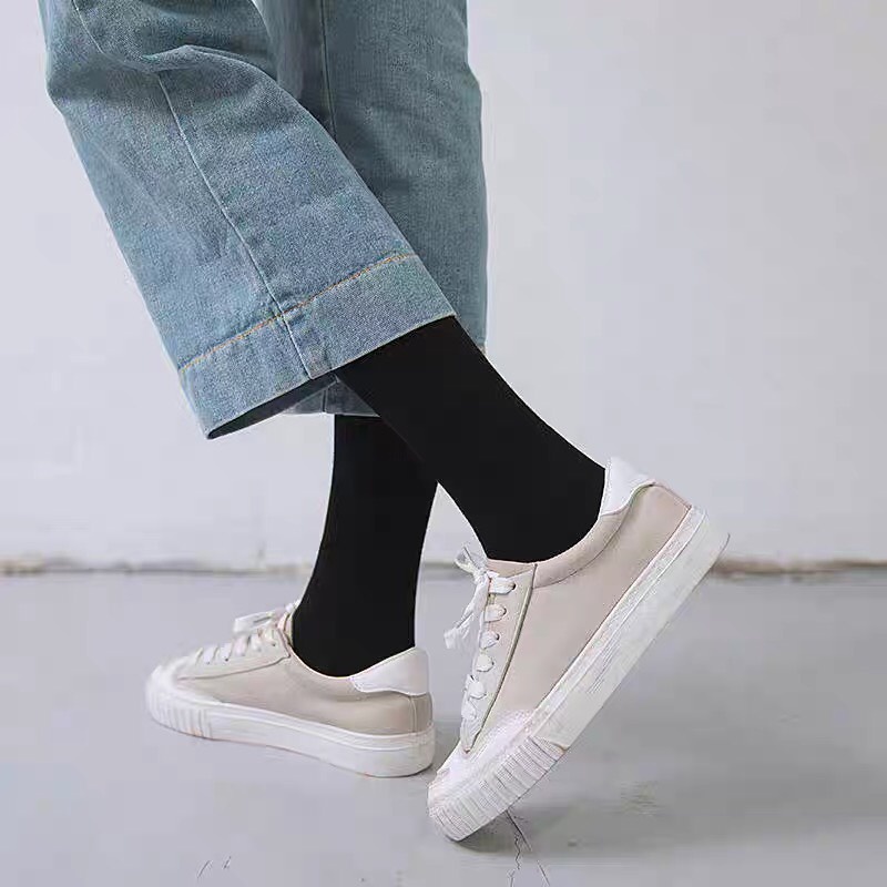 [Mua 10 tặng 2] Sỉ tất 10 đôi trơn cao cổ nam nữ 3B màu trắng, đen chất cotton thoáng mịn dệt kim- CBTT10