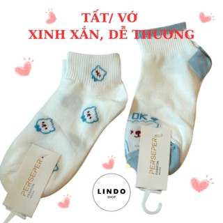 Tất cổ ngắn nữ phong cách Hàn Quốc hiện đại LINDO - Tất/ vớ màu sắc, kiểu dáng đa dạng chất liệu cotton