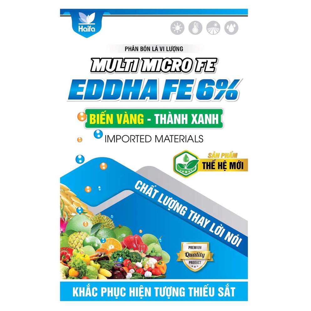 Haifa Micro Fe-EDDHA (6% Fe) chính hãng Haifa Isarel khắc phục triệu chứng thiếu sắt ở thực vật