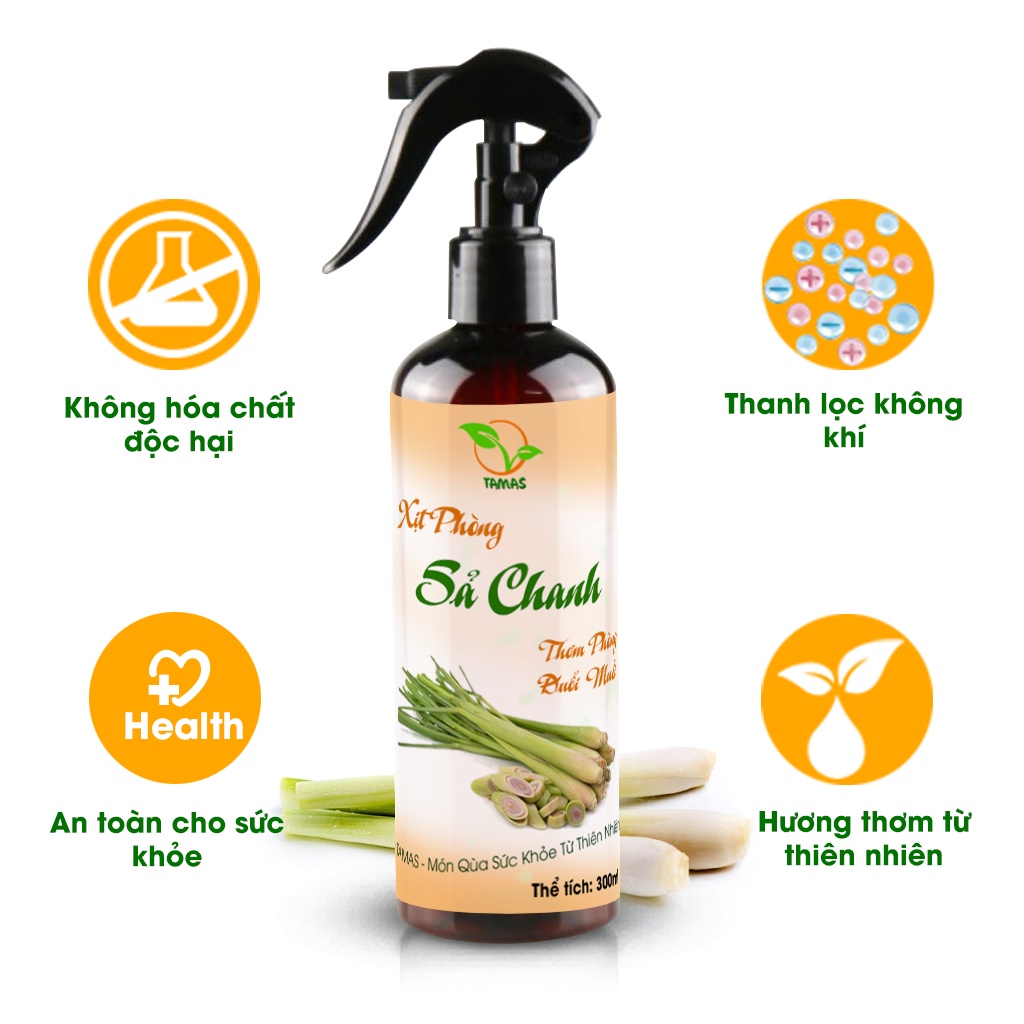 Ảnh Xịt Thơm Phòng Tinh Dầu Sả Chanh TAMAS Chai 100/300ml 1