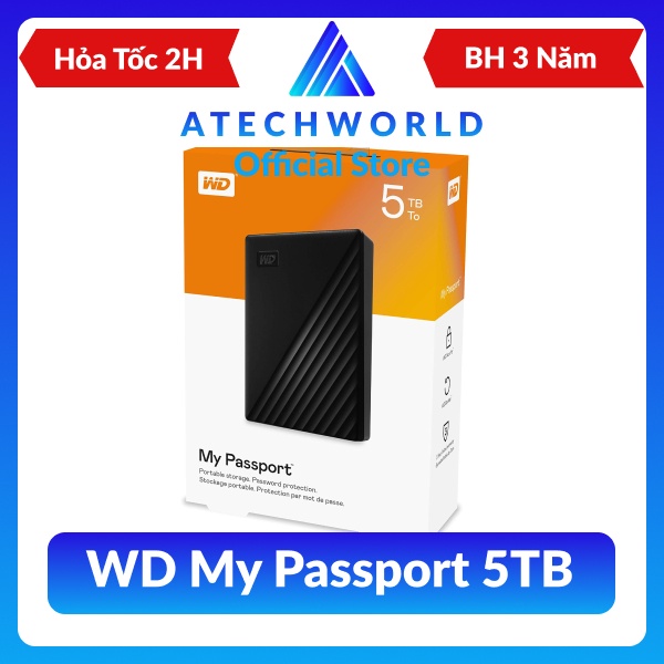 Ổ Cứng Di Động Hdd Wd My Passport 1tb 2tb 4tb 5tb Hàng Chính Hãng Bh 3 Năm Có Xuất Vat 0513