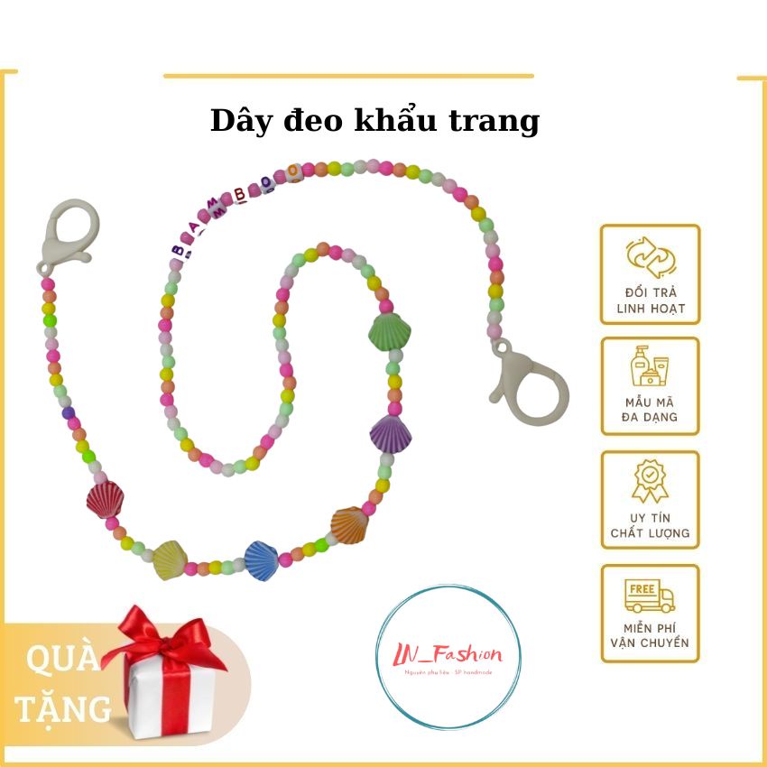 Dây Đeo Khẩu Trang - Dây Đeo Khẩu Trang Cho Bé Hạt Acrylic Phong Cách Hàn Quốc Cute