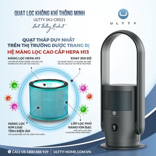 Hệ Màng lọc Hepa H13 cho quạt lọc không khí Ultty CR021, Lọc bụi mịn, diệt vi khuẩn nhờ lớp nano bạc - Hàng chính hãng