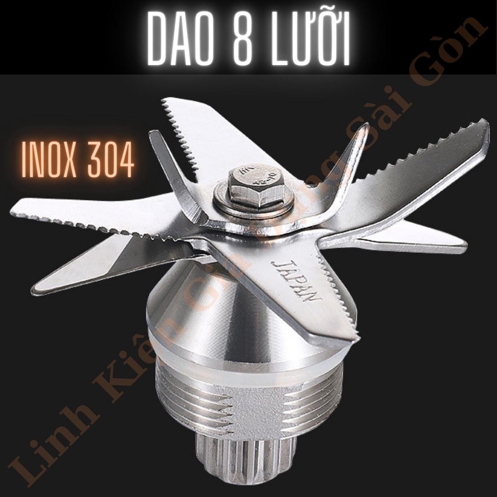 Dao xay sinh tố công nghiệp 8 lưỡi inox 304, nhông 12 khía, dùng cho ...