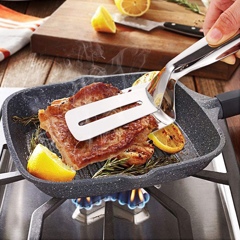 Kẹp nướng lật đa năng BBQ thép không gỉ chịu nhiệt cao dễ làm sạch 90gr màu bạc BINWEE