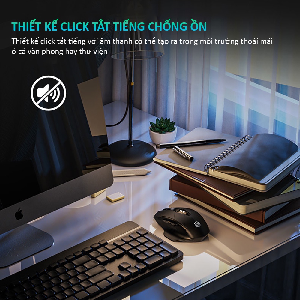 Chuột không dây bluetooth SIDOTECH INPHIC M6PRO gaming tắt âm silent chống ồn công thái học laptop PC làm việc chơi game | BigBuy360 - bigbuy360.vn