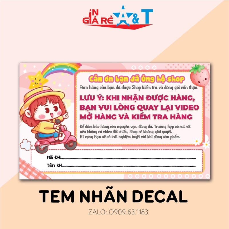combo 100 Tem dán cảm ơn shipper, NHÃN CÁM ƠN SHIPPER - mẫu 3