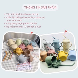 Cốc tập uống 3 giai đoạn silicone cho bé ăn dặm