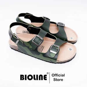 R02 - Sandal Birrken Đế Trấu BIOLINE Official Quai Ngang Da PU Camo Rằn Ri Thiết Kế Unisex Nam Nữ