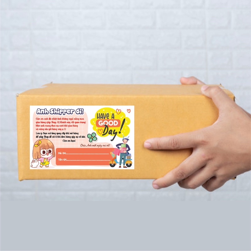 combo 100 Tem dán cảm ơn shipper, NHÃN CÁM ƠN SHIPPER-MẪU 2