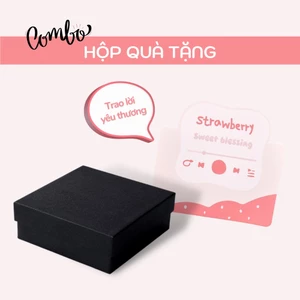 Hộp quà tặng hộp trang sức màu đen và thiệp sinh nhật dùng để đựng trang sức và phụ kiện
