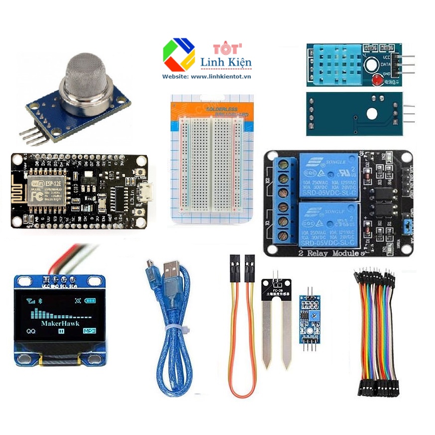 [Kèm tài liệu] Bộ học tập Kit thu phát WiFi ESP8266 NodeMCU IoT cơ bản ...