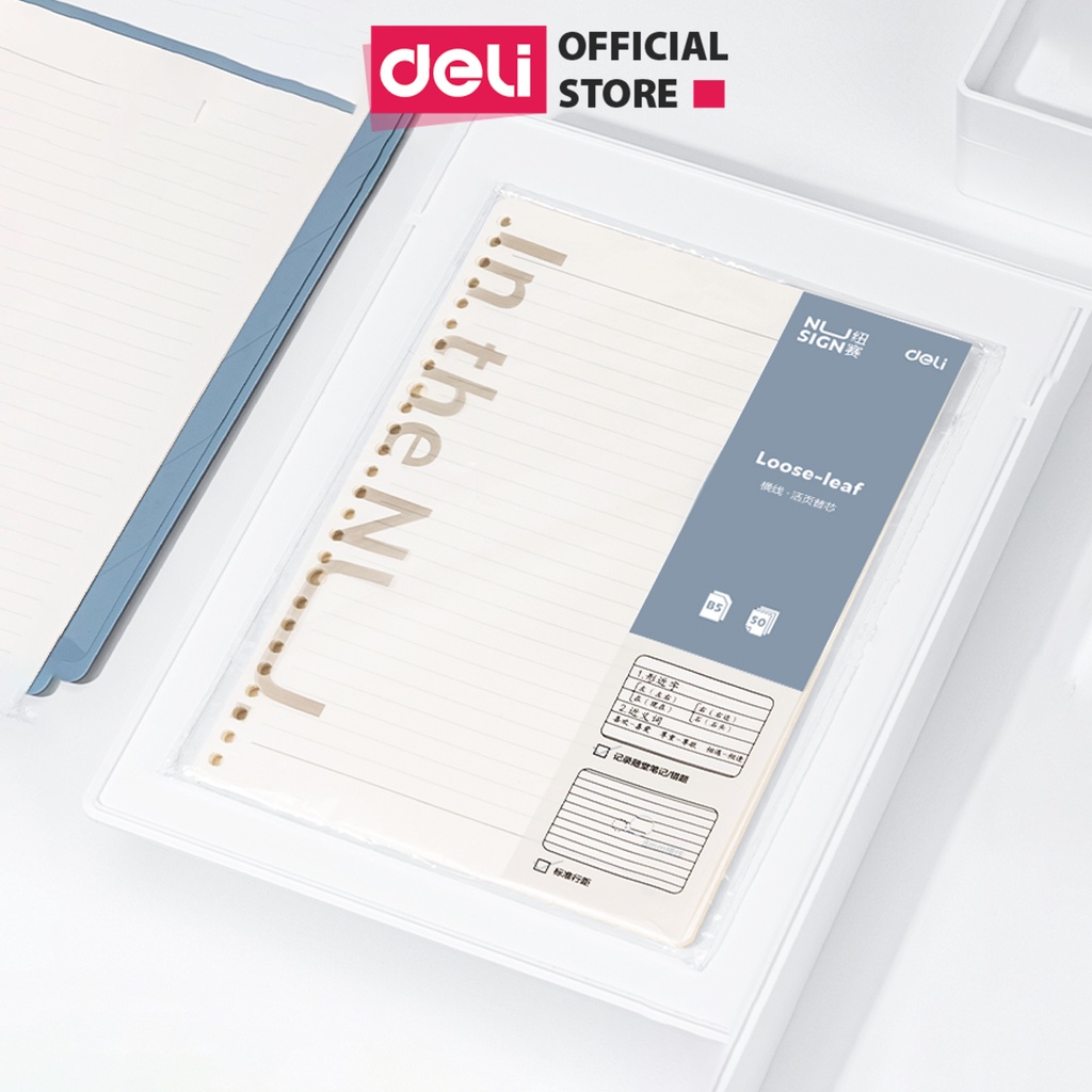 Lõi giấy thay thế sổ A5 B5 Deli - Kẻ ngang/ ô vuông caro - 1 tệp