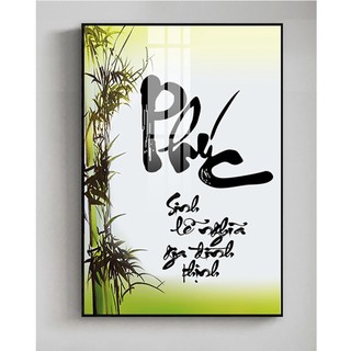 Tranh Treo Tường Chữ Thư Pháp 02 (60x90cm) - Tranh Laminate Tráng Gương