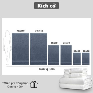Bộ 6 Khăn Khách Sạn Lotus màu trắng cỡ lớn ( 2 khăn tắm cỡ 70x140cm) , 100% Cotton,Mềm Mịn, Thấm Hút