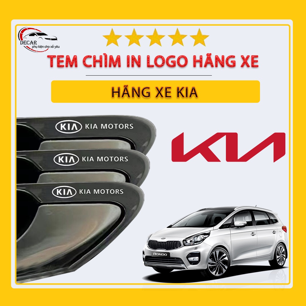 [KIA MOTOR] Miếng decal dán trang trí xe ô tô đẹp, tem kim loại chìm in logo hãng xe kia